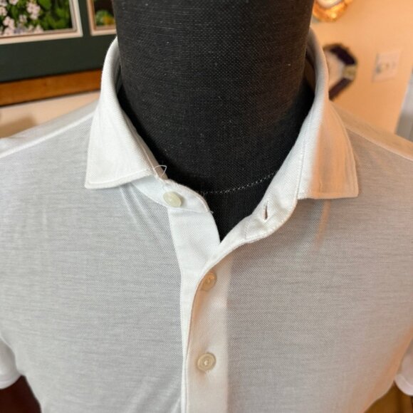 GRAN SASSO of ITALY 100% COTTON WHITE POLO SIZE EU/IT 48- RT $196 - Picture 3 of 9